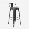 Industriële set met 4 vintage barkrukken en hoge tafel 60x60 cm Rush Model
