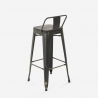 Industriële set met 4 vintage barkrukken en hoge tafel 60x60 cm Rush Karakteristieken