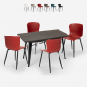 eettafel set 120x60cm industrieel ontwerp 4 stoelen ruler Aanbod