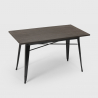 Set met eettafel 120x60 cm en 4 stoelen in industrieel design Ruler Aankoop