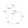 Set met eettafel 120x60 cm en 4 stoelen in industrieel design Wire 