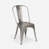 Industriële set met 4 vintage stijl stoelen en tafel 80x80 cm State 