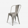 Industriële set met 4 vintage stijl stoelen en tafel 80x80 cm State 