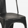 Industriële set met 4 vintage stijl stoelen en tafel 80x80 cm State Black 
