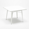 set 4 stoelen Lix tafel industriële stijl metaal 80x80cm wit state white 
