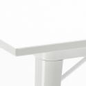 Industriële set met 4 vintage stijl stoelen en tafel 80x80 cm State White 