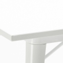 set 4 stoelen Lix tafel industriële stijl metaal 80x80cm wit state white 