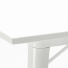 Industriële set met 4 vintage stijl stoelen en tafel 80x80 cm State White 