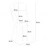 Industriële set met eettafel 80x80 cm en 4 vintage design stoelen Burton 
