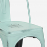 Industriële set met eettafel 80x80 cm en 4 vintage design stoelen Burton 