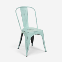 Industriële set met eettafel 80x80 cm en 4 vintage design stoelen Burton Aankoop