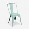 Industriële set met eettafel 80x80 cm en 4 vintage design stoelen Burton Aankoop