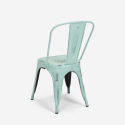 Industriële set met eettafel 80x80 cm en 4 vintage design stoelen Burton 
