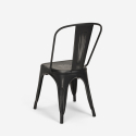 set 4 stoelen Lix vintage eettafel 80x80cm hout metaal burton black 
