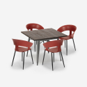 vierkante tafel set 80x80cm industrieel 4 stoelen modern design reeve Kosten