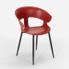 Set met vierkante tafel 80x80 cm en 4 stoelen in modern industrieel design Reeve 