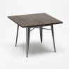 vierkante tafel set 80x80cm Lix industrieel 4 stoelen modern design reeve 