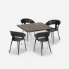 Eettafel set 80x80cm hout metaal 4 stoelen design Reeve White Prijs