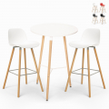 Set met hoge ronde tafel 60 cm en 2 barkrukken in Scandinavisch design Ojala Light Aanbieding