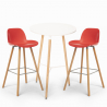 Set met hoge ronde tafel 60 cm en 2 barkrukken in Scandinavisch design Ojala Light Model