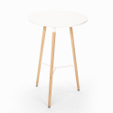 Set met hoge ronde tafel 60 cm en 2 barkrukken in Scandinavisch design Ojala Light 