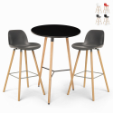 Set 2 design krukjes hoge tafel 60x60cm rond zwart Ojala Dark Aanbod