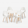 Set van witte vierkante tafel 80x80cm en 4 stoelen in Scandinavisch design Dax Light Catalogus
