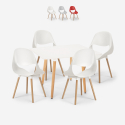 Set van witte vierkante tafel 80x80cm en 4 stoelen in Scandinavisch design Dax Light Verkoop