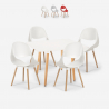 Set van 4 witte vierkante tafelstoelen 80x80cm Scandinavisch design Dax Light Verkoop