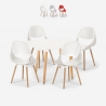 Set van witte vierkante tafel 80x80cm en 4 stoelen in Scandinavisch design Dax Light Verkoop