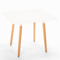 Set van 4 witte vierkante tafelstoelen 80x80cm Scandinavisch design Dax Light 