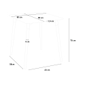 Set van witte vierkante tafel 80x80cm en 4 stoelen in Scandinavisch design Dax Light 