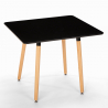 Conjunto mesa preta 80x80cm quadrada 4 cadeiras design escandinavo Dax Dark 