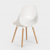 Conjunto mesa branca redonda 100x100cm design escandinavo 4 cadeiras Midlan Light Model