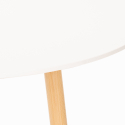 Conjunto mesa branca redonda 100x100cm design escandinavo 4 cadeiras Midlan Light 