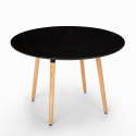Set van 100 cm ronde zwarte tafel en 4 stoelen in Scandinavisch design Midlan Dark 