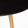 Conjunto 4 cadeiras design mesa de jantar 100x100cm preta redonda Midlan Dark 