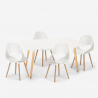 Scandinavisch design rechthoekige tafelset 80x120cm 4 stoelen Flocs Light Kortingen