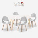 Scandinavisch design set met rechthoekige tafel 80x120 cm en 4 stoelen Flocs Light Verkoop