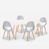 Scandinavisch design set met rechthoekige tafel 80x120 cm en 4 stoelen Flocs Light Catalogus