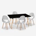 Scandinavisch design set met rechthoekige tafel 80x120 cm en 4 stoelen Flocs Dark Catalogus