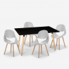 Scandinavisch design set met rechthoekige tafel 80x120 cm en 4 stoelen Flocs Dark Catalogus
