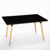 Set 4 stoelen Scandinavisch design rechthoekige tafel 80x120cm Flocs Dark 