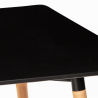 Set 4 stoelen Scandinavisch design rechthoekige tafel 80x120cm Flocs Dark 