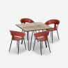 Horeca set met 4 moderne stoelen en tafel 80x80 cm in industrieel design Maeve Keuze