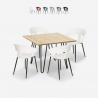 Conjunto mesa cozinha 80x80cm industrial 4 cadeiras design moderno Maeve Light Verkoop