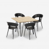 Conjunto mesa cozinha 80x80cm industrial 4 cadeiras design moderno Maeve Light Prijs