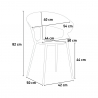 Conjunto mesa cozinha 80x80cm industrial 4 cadeiras design moderno Maeve Light 