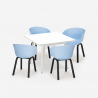Conjunto 4 cadeiras polipropileno metal mesa 80x80cm quadrada Krust Light Keuze