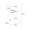 Conjunto 4 cadeiras polipropileno metal mesa 80x80cm quadrada Krust Light 